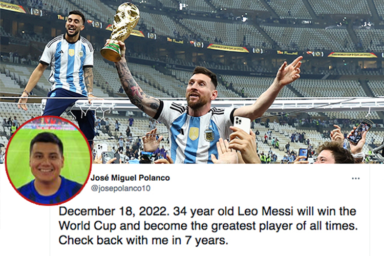 Youth predicted Messi would win World Cup in 2022 in a tweet 7 years ago