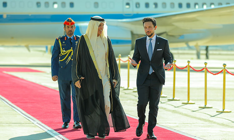 RAK Ruler arrives in Amman to participate in 2nd Baghdad Conference for Cooperation and Partnership