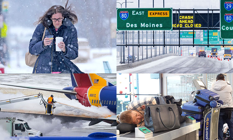 Millions face holiday travel chaos as massive winter storm hits several US cities 