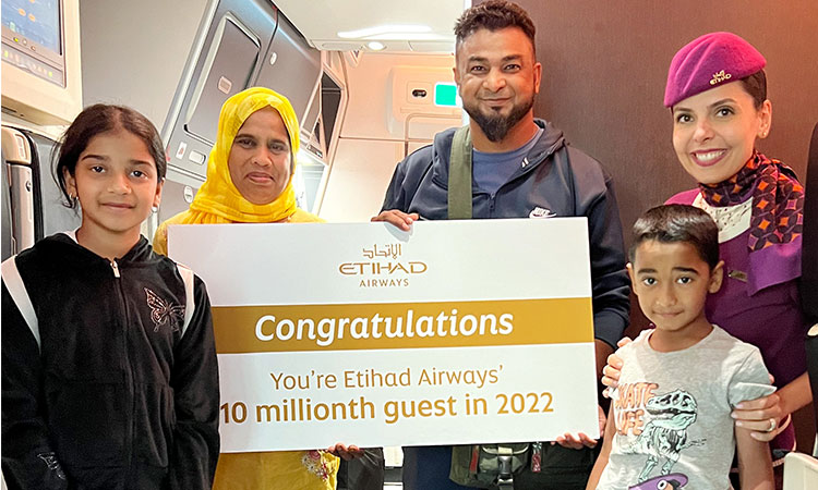 Etihad Airways celebrates flying 10 millionth passenger in 2022