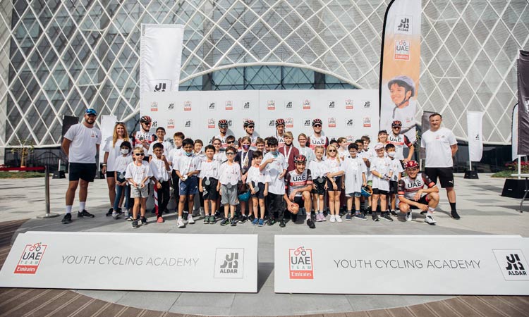 Pogacar inaugurates new youth cycling academy programme in UAE with aldar