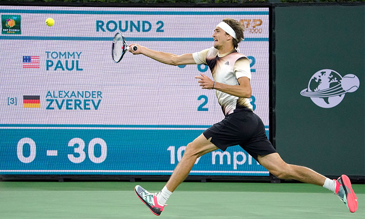 Zverev crashes out at Indian Wells as Rublev, Swiatek advance