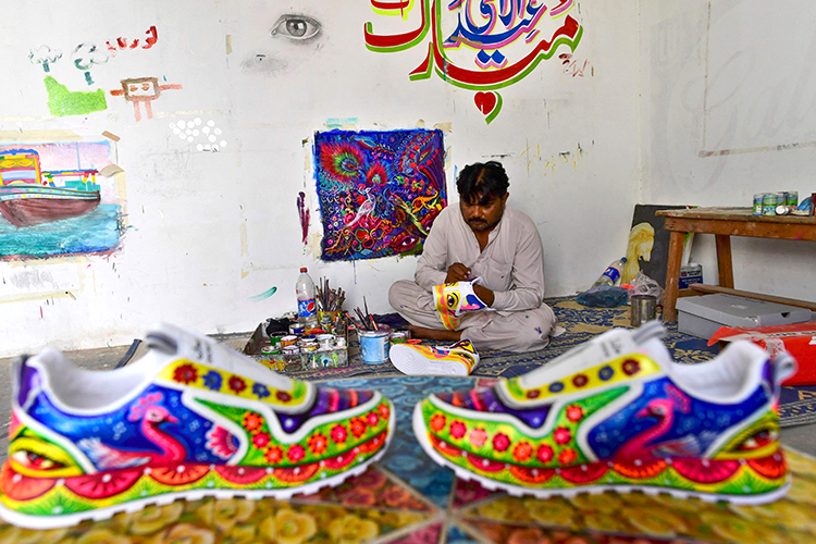 Pakistani truck artist gives new flair to kicks