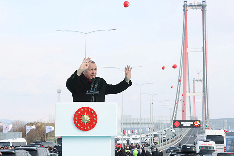 Turkish president opens huge suspension bridge linking Europe and Asia