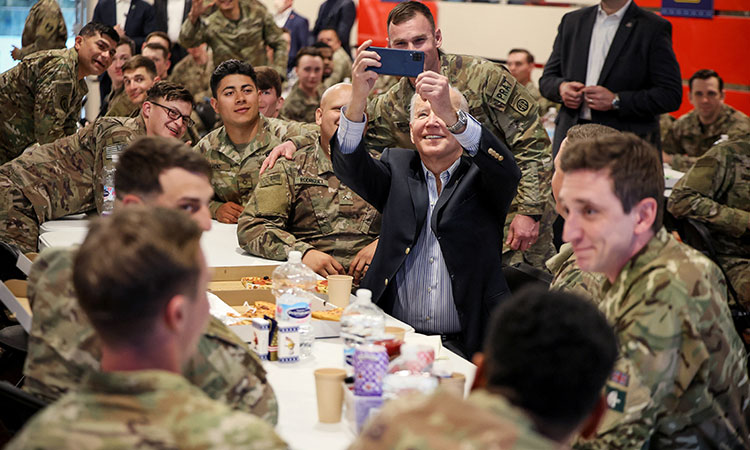 Biden gives pep talk to US troops in Poland