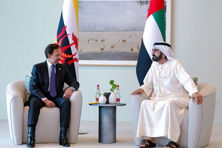 Sheikh Mohammed, Sultan of Brunei discuss ways to enhance bilateral ties