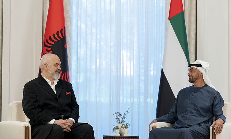 Mohamed Bin Zayed receives Albanian PM Edi Rama