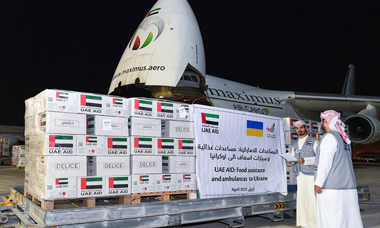 UAE sends aid plane carrying 50 tonnes of food items, medical supplies to Ukraine