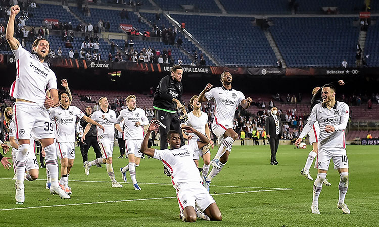 'Hammer blow' as Frankfurt stun Barcelona to reach Europa League semis