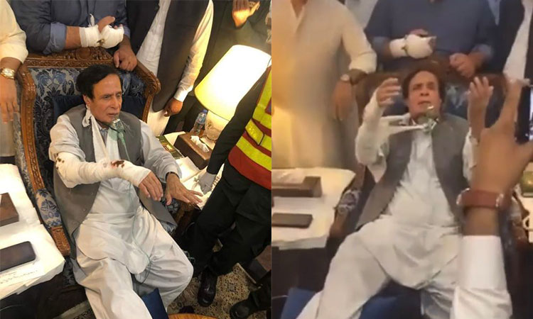 Ruckus in Punjab Assembly: Video of injured Speaker Pervaiz Elahi cursing PML-N’s leaders goes viral 