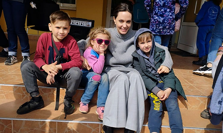 VIDEO: Hollywood actress Jolie visits Lviv, meets people displaced by war 