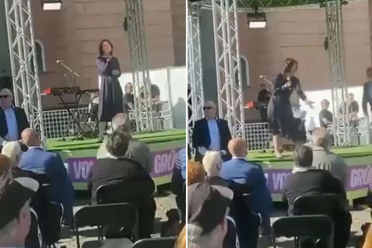 VIDEO: German FM Annalena Baerbock dodges eggs at rally, says ‘You can throw as many eggs as you want’