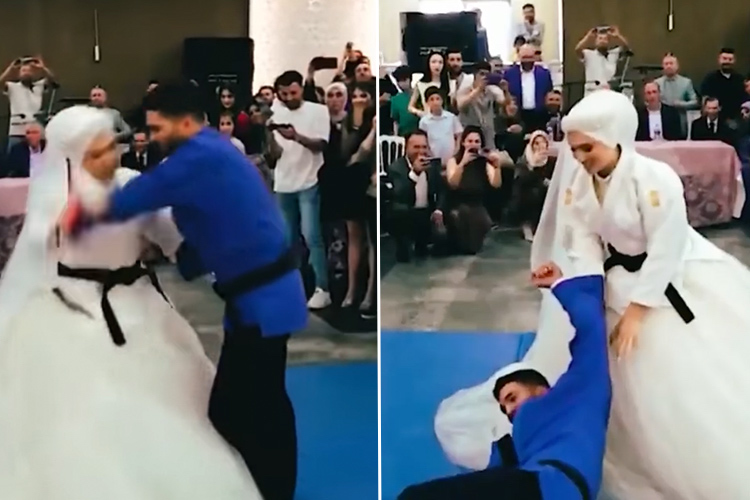 VIDEO: Bride and groom show their judo skills at wedding venue in Turkey 