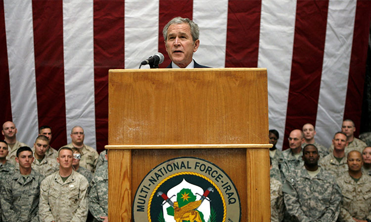 George Bush gaffe on 'unjustified' war draws Iraqi ire