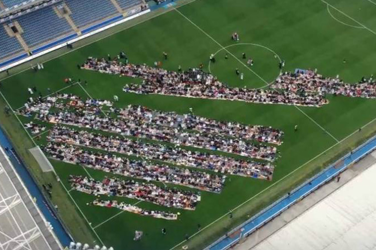 English football club hold Eid prayer at their stadium for the first time in history