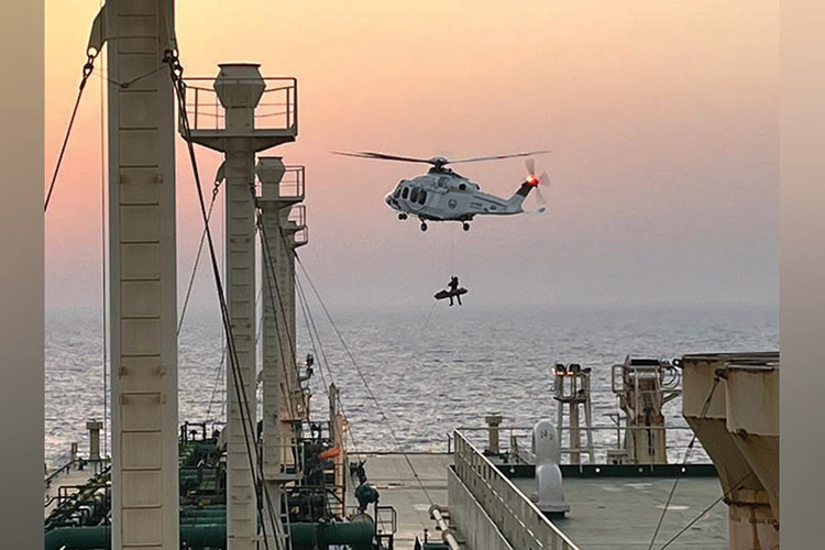 Dubai’s copter airlifts sick man from ship