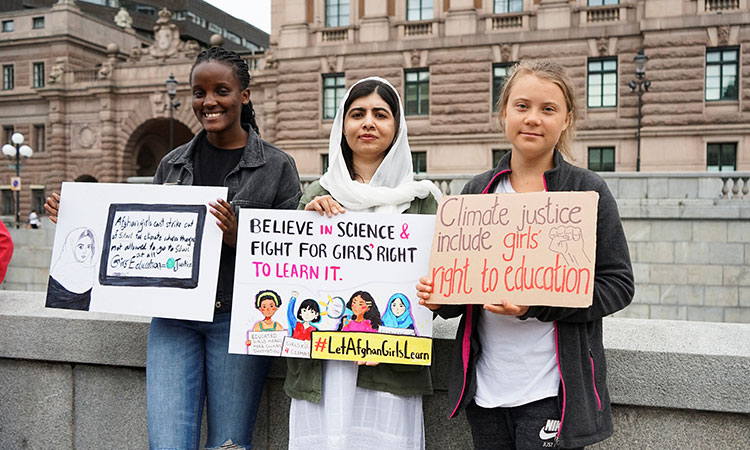 'Girls' education is a climate solution:' Malala Yousafzai joins climate protest