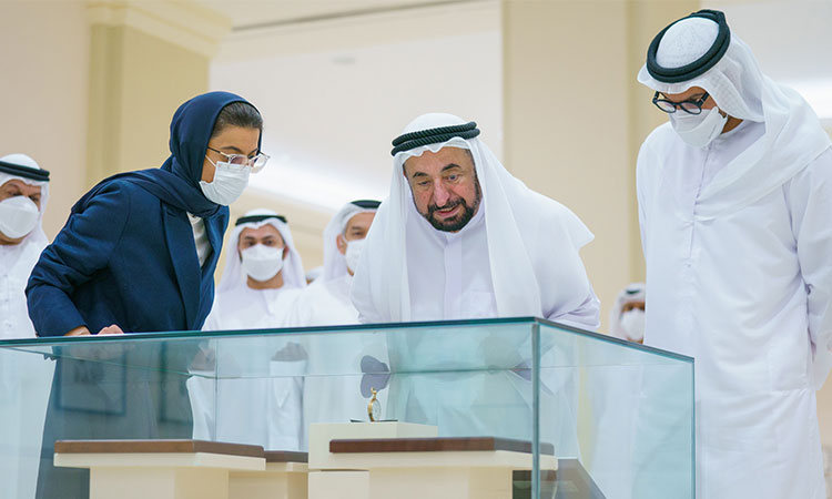 Sheikh Sultan receives Noura Al Kaabi and Abu Dhabi's tourism department delegation