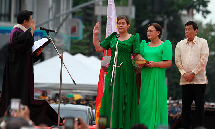 Duterte's daughter Sara sworn in as Philippines vice president in Mindanao