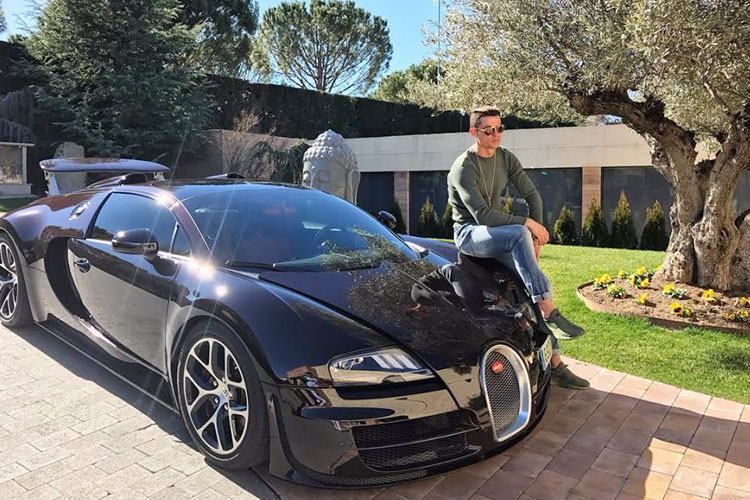 Cristiano Ronaldo's Bugatti Veyron crashes into a house in Spain