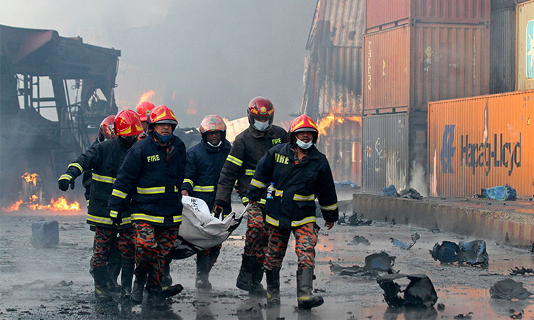 VIDEO: 9 firefighters among 49 dead in Bangladesh cargo depot fire