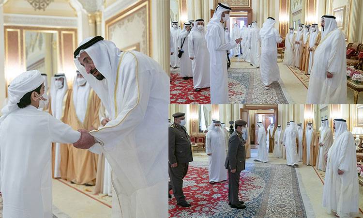 Sheikh Sultan receives well-wishers on Eid Al Adha at Al Badee Palace