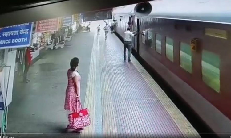 VIDEO: Policewoman saves woman and son from being crushed under the wheels of train