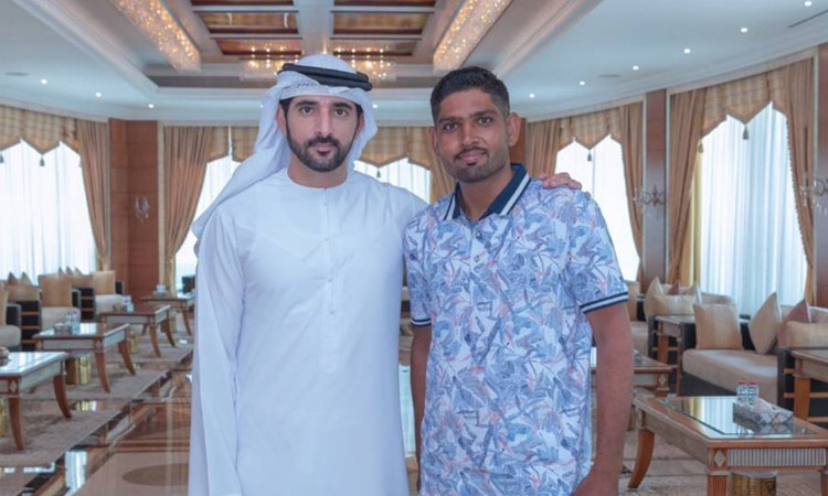 VIDEO: Sheikh Hamdan meets hero delivery biker who removed concrete blocks from busy road in Dubai