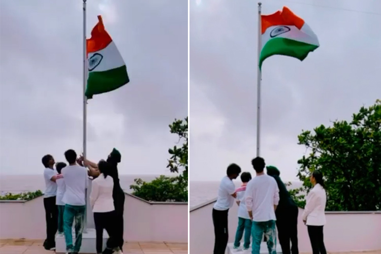 VIDEO: Bollywood superstar Shah Rukh Khan celebrates 'Har Ghar Tiranga', hoists Indian flag at Mannat