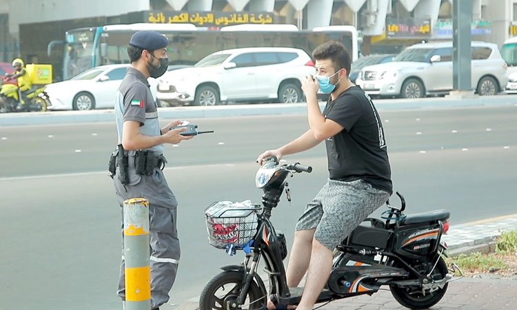 VIDEO: Abu Dhabi Police fine illegal electric bike users for breaking safety rules