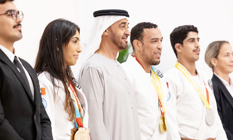 UAE President receives Emirati Jiu-Jitsu champions in World Games 2022