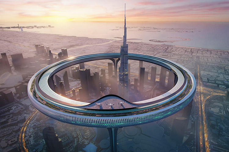 Dubai architects come up with stunning design of giant 550-metre-tall ring encircling Burj Khalifa 