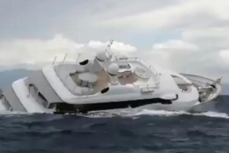 VIDEO: Superyacht sinks off Italy coast after being battered in storm