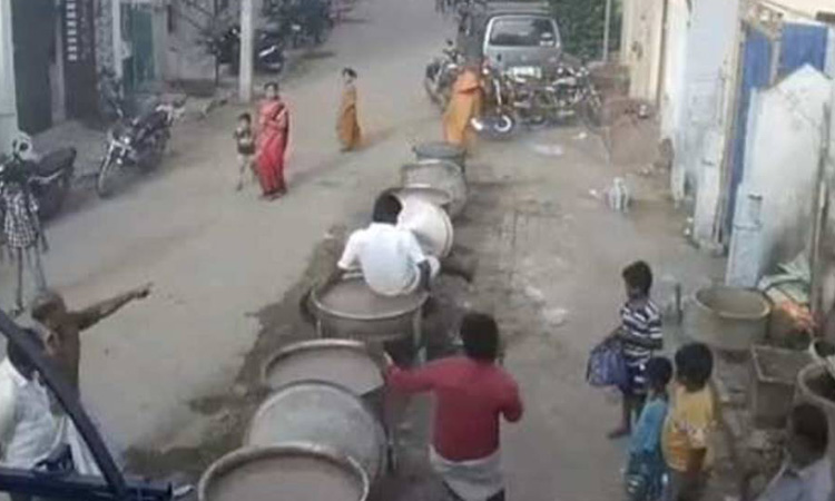 VIDEO: Drunk man falls into a pot of boiling food in India