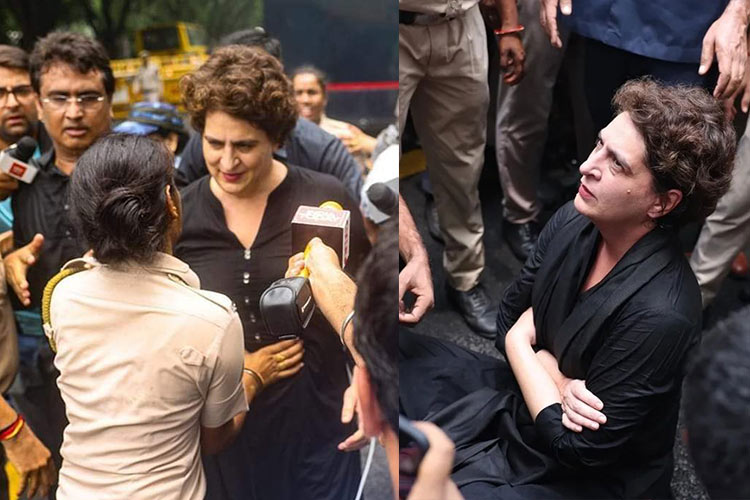 Priyanka Gandhi detained as Congress protest march to PM's residence foiled