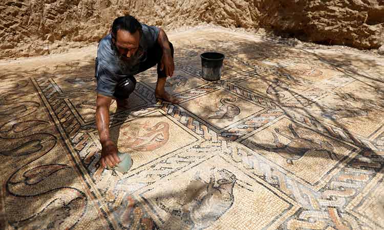 Gaza farmer unearths Byzantine-era mosaic