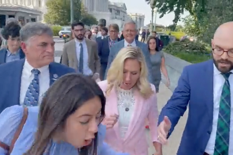 VIDEO: Republican politician appears to kick young  gun control activist