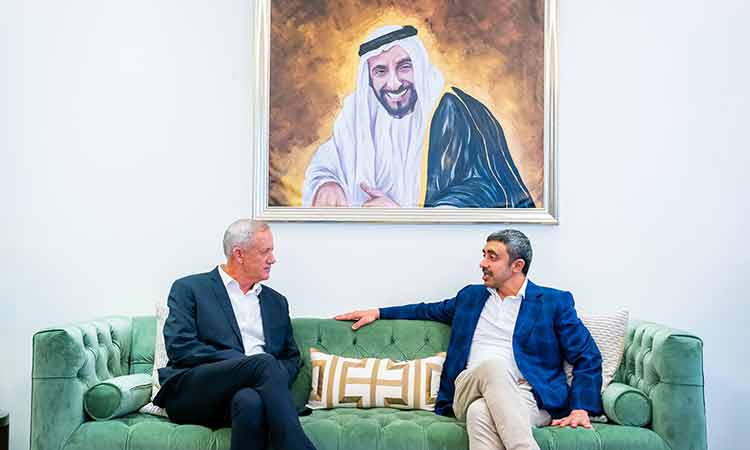 Abdullah Bin Zayed meets Israeli Minister of Defence