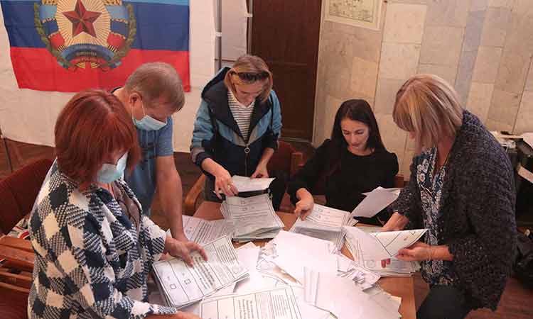 Ukraine ‘sham’ referendum results point to Russia annexation