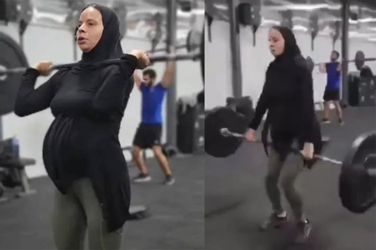 VIDEO: Pregnant woman sets social media on fire by lifting weights at a gym