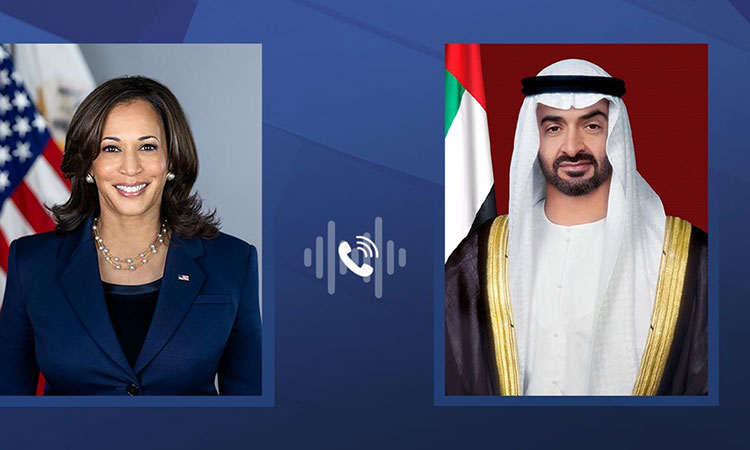 Sheikh Mohamed Bin Zayed receives phone call from US Vice President Kamala Harris