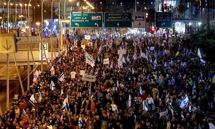 Over 100,000 Israelis protest against Netanyahu's justice plans