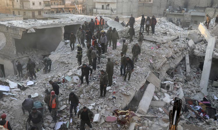  Building collapse in war-damaged Syria city kills 16