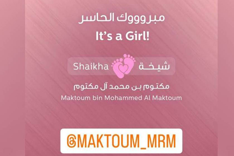 Sheikh Hamdan congratulates brother Maktoum on the birth of his newborn Sheikha