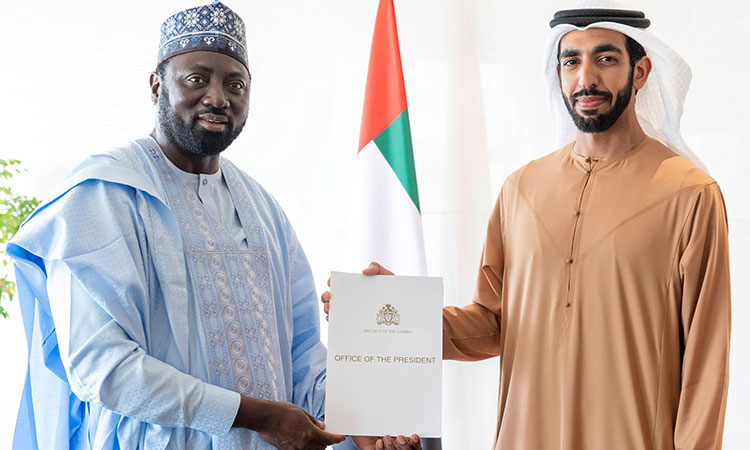 Sheikh Mohamed Bin Zayed receives written letter from President of Gambia