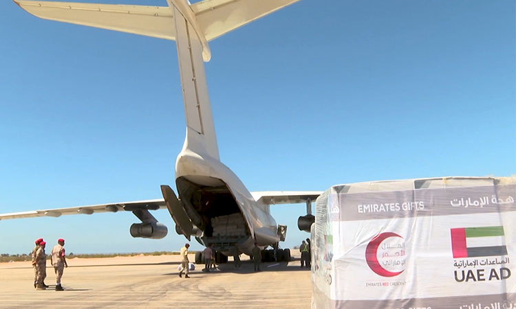 UAE air bridge to Libya: 37 aid aircraft sent since its launch