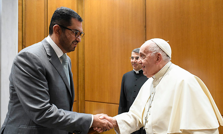 Sultan Al Jaber, Pope Francis discuss faith leaders' crucial role in advancing climate agenda