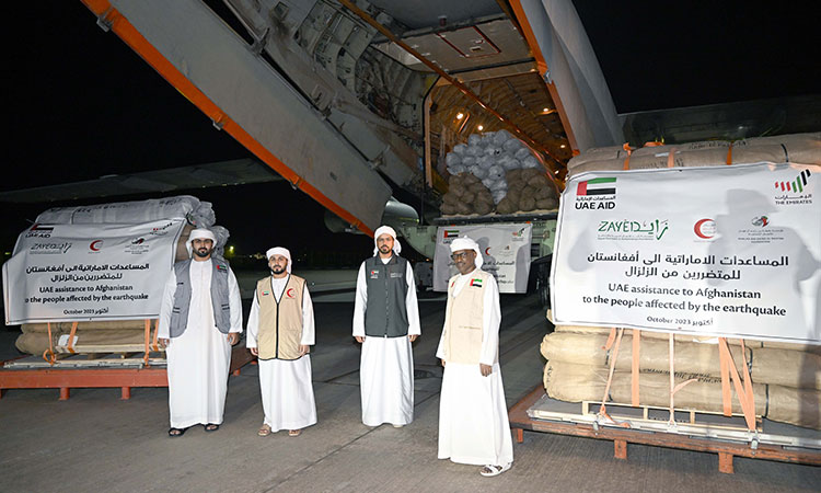 Relief planes carrying food and medicines for Afghans hit by earthquakes leave UAE