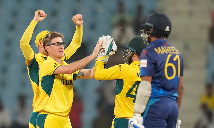 Zampa helps steer Australia past Sri Lanka at storm-hit World Cup 