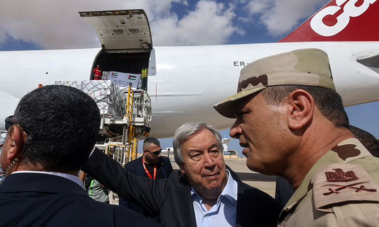 Aid 'a lifeline' for war-torn Gaza, UN chief says at Rafah border